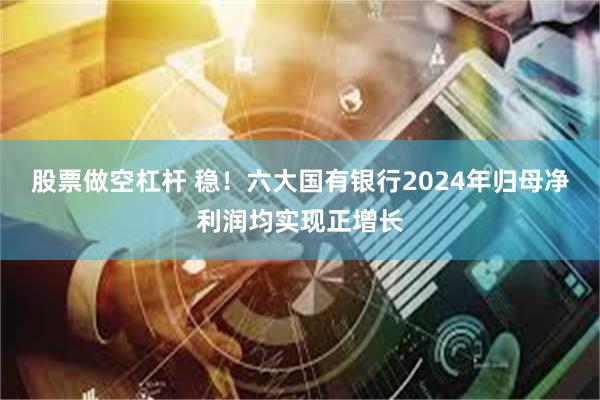 股票做空杠杆 稳！六大国有银行2024年归母净利润均实现正增长