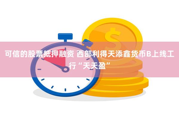 可信的股票抵押融资 西部利得天添鑫货币B上线工行“天天盈”