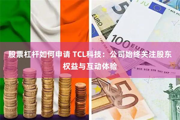 股票杠杆如何申请 TCL科技：公司始终关注股东权益与互动体验